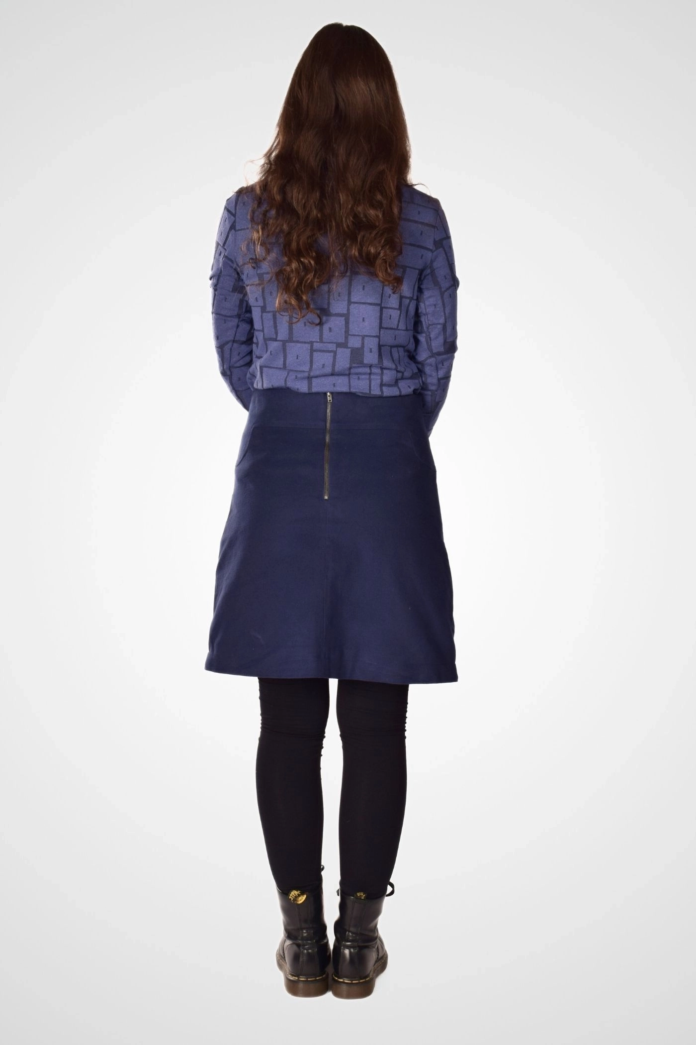 Baumwollrock "Nelly" von Potatoes, Rückseite mit Reißverschluss