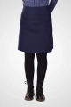 Knielanger, gefütterter Baumwollrock in dunkelblau von Potatoes, Vorderseite mit glatter Silhouette