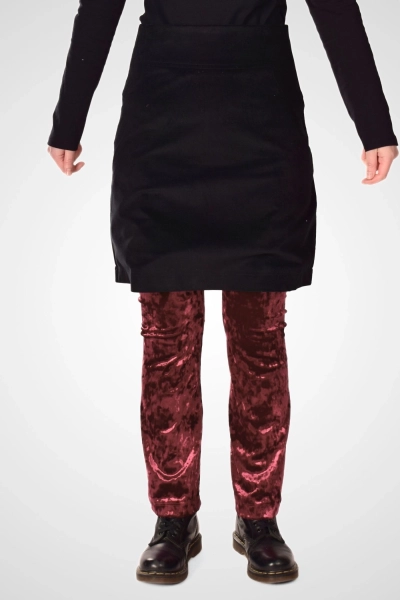 Baumwollrock knielang von Potatoes aus weicher Peau-de-Pêche-Qualität, Frontansicht