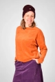 Frontale Sicht des Samt Pullovers "Tia" in orange