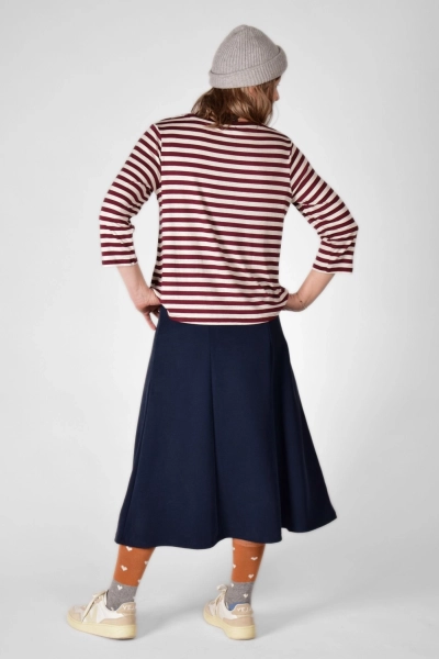 Shirt "Jessie" mit Querstreifen von Potatoes von Mrs.Hippie, 3/4 Arm, Rundhals mit Bündchen, luftiges Sommer Shirt, seitlich