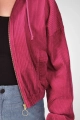 YKK Reißverschluss der Jacke "Jenny" in fuchsia von vorn als Detailaufnahme