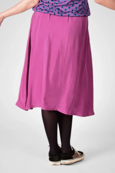 Midirock aus Cupro - pink - Adrett