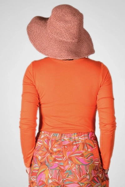 Langarmshirt "Elsa" in Orange von vorne