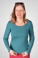 Langarmshirt "Elsa" aus Viskose in Türkis von vorne