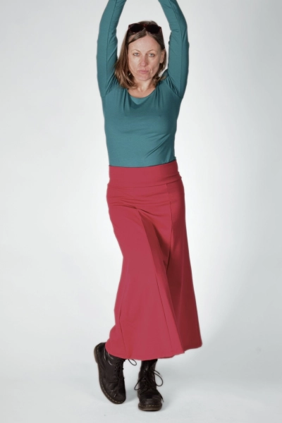 Rock "Blanche" aus Viskose in Rot - Frontansicht