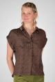 Frontbild von Bluse "Charlotta" in kurzarm und braunem Muster