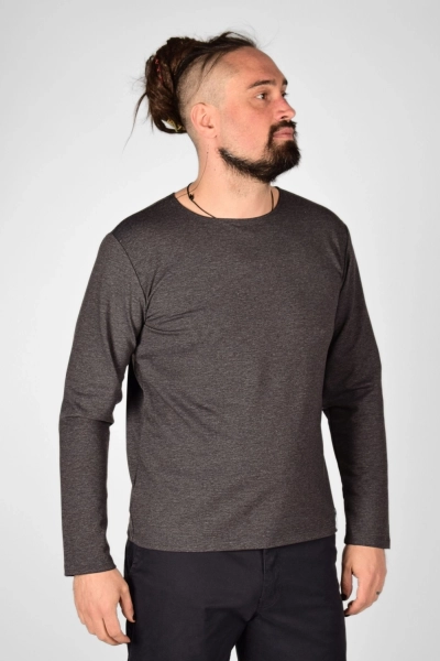 Langarmshirt Sean - dunkelgrau leicht meliert