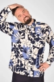 Hemd "Vincent" Viskose - dunkelblau blau beige flowery