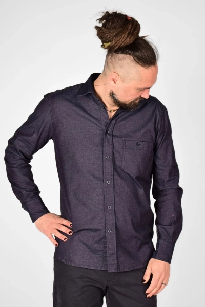 Hemd "Karsten" aus Baumwolle als Jeans - Frontansicht