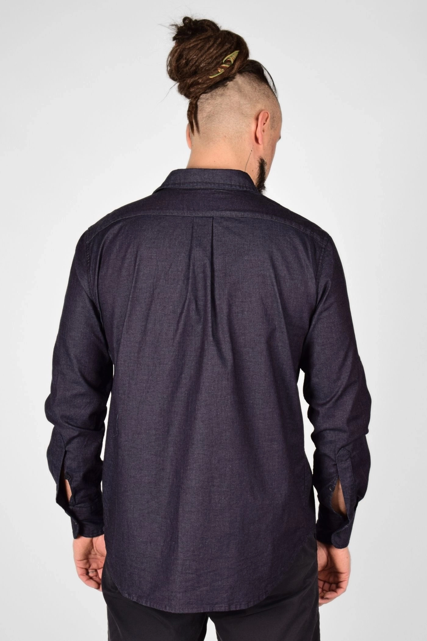 Hemd "Karsten" aus Baumwolle als Jeans - Rückansicht