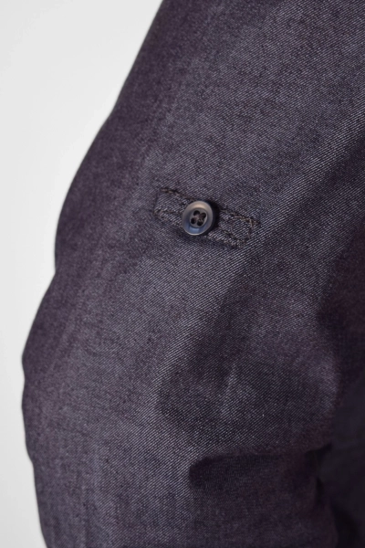Detail Außenknopf für Ärmelriegel von Hemd "Karsten" in denim Blue Jeans
