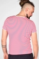 Pink Weiss gestreiftes Viskose T-Shirt "Theo" von hinten