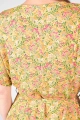 Rückennaht im Detail von Minikleid "Fleur" aus Viskose mit gelbem Muster