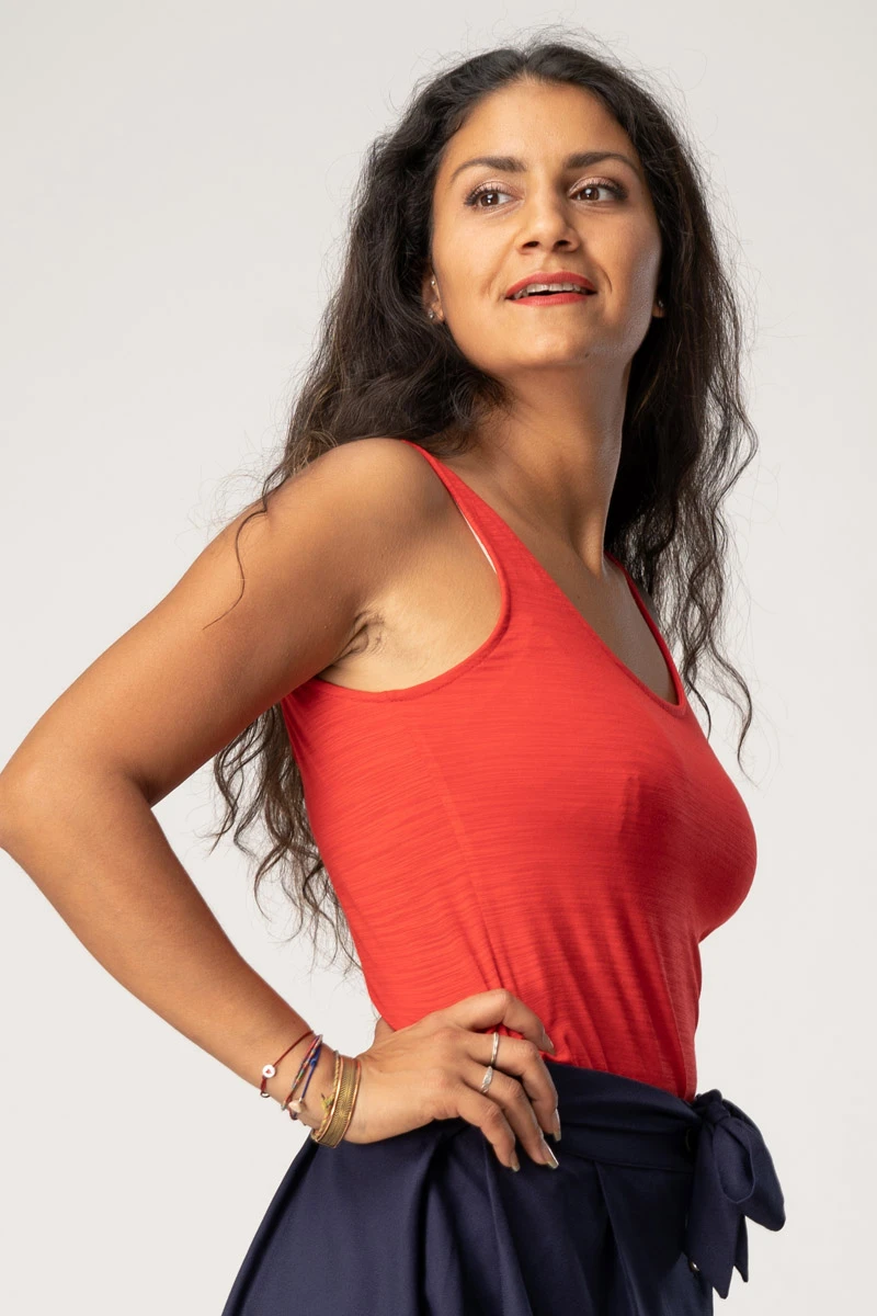 Tanktop Damen Rot aus Viskose Ansicht rechte Seite