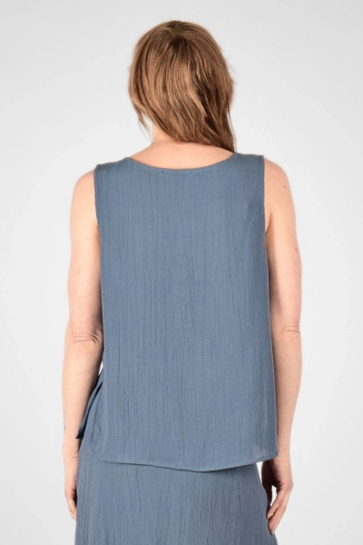 Top für Damen aus Viskose in Taubenblau - Potatoes