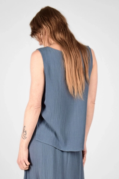 Top für Damen aus Viskose in Taubenblau - Potatoes