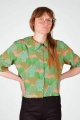 orange grün gemusterte Bluse "Mio" aus Viskose von vorne