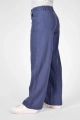 Hose "Salomé" aus Baumwoll-Leinen-Mix in taubenblau von der linken Seite