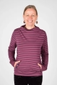 Frontale Sicht auf Pullover "Esta" aus Baumwolle in violet pink gestreift