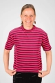 Samt T-Shirt "Katja" Nicki - aubergine pink gestreift