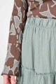 Detail des Gummibundes von Maxirock "Yelda" aus Musselin Stoff in Aqua