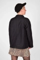 Rückansicht von Jeansjacke "Elyse" im denim black