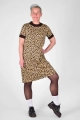Frontansicht auf Kleid "Benita" aus Viskose mit Leo Muster