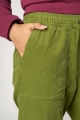 Cordhose für Damen - Joggpants in Grün - feiner Babycord