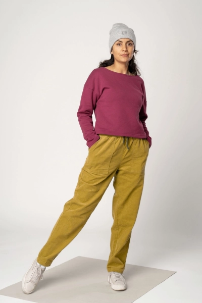 Schlupfhose aus Cord für Damen in Gelb - Slow Fashion