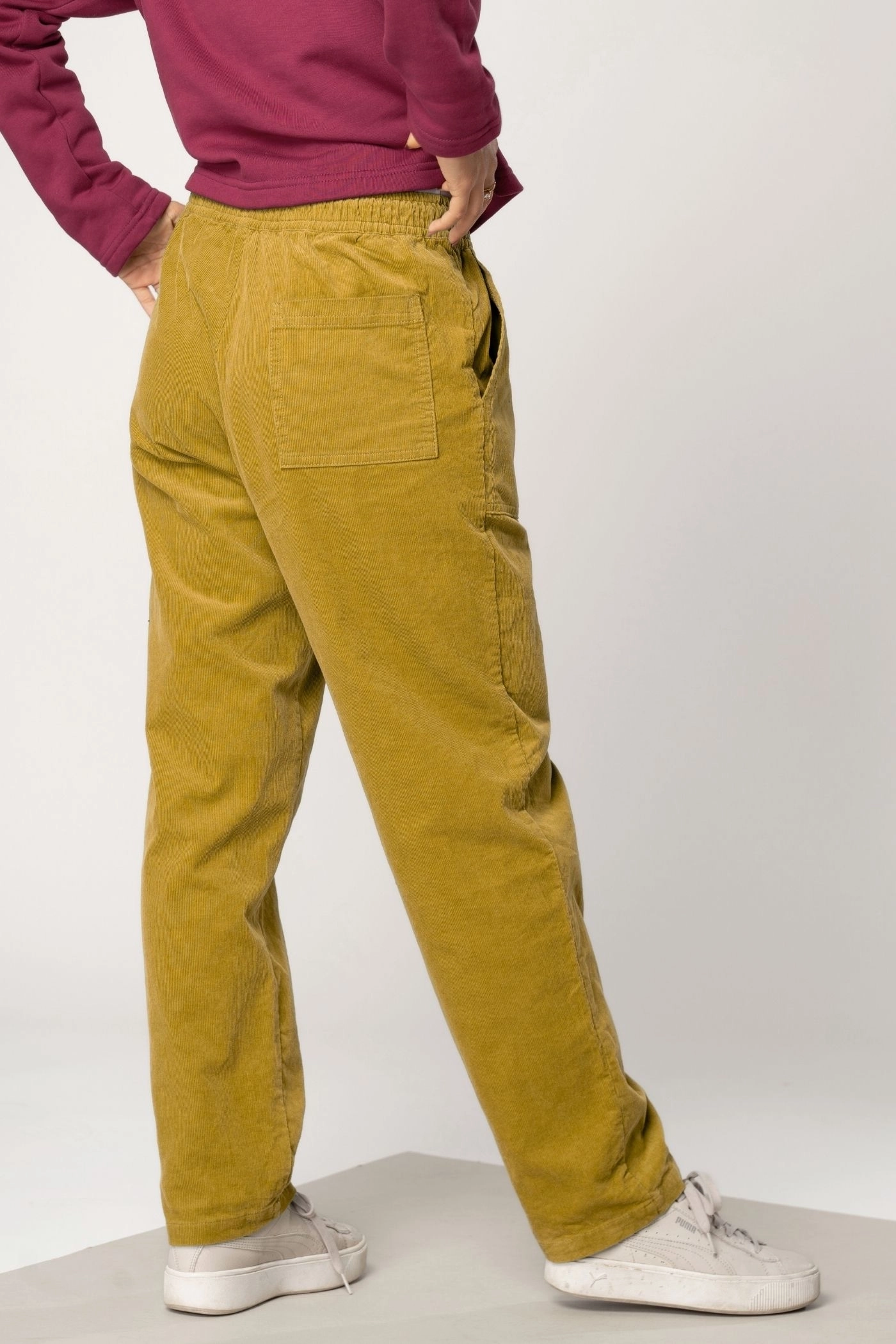Schlupfhose aus Cord für Damen in Gelb - Slow Fashion