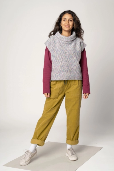 Schlupfhose aus Cord für Damen in Gelb - Slow Fashion