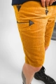 Kurze Zimmermannshose aus Cord in Gelb – Worker Style