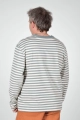 Rückansicht vom Longsleeve "Paul" in eisblau beige gestreift