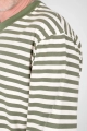 Detailansicht der Streifen vom Baumwollshirt "Paul" in langarm - grün beige