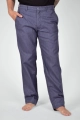 Frontansicht der Chino Hose "Konrad" aus Leinen in blau