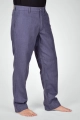 seitliche Perspektive der Chino Hose "Konrad" aus Leinen in blau