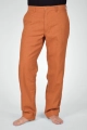 Frontansicht der Chino Hose "Konrad" aus Leinen in curry