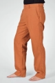 Seitenansicht der Chino Hose "Konrad" aus Leinen in curry
