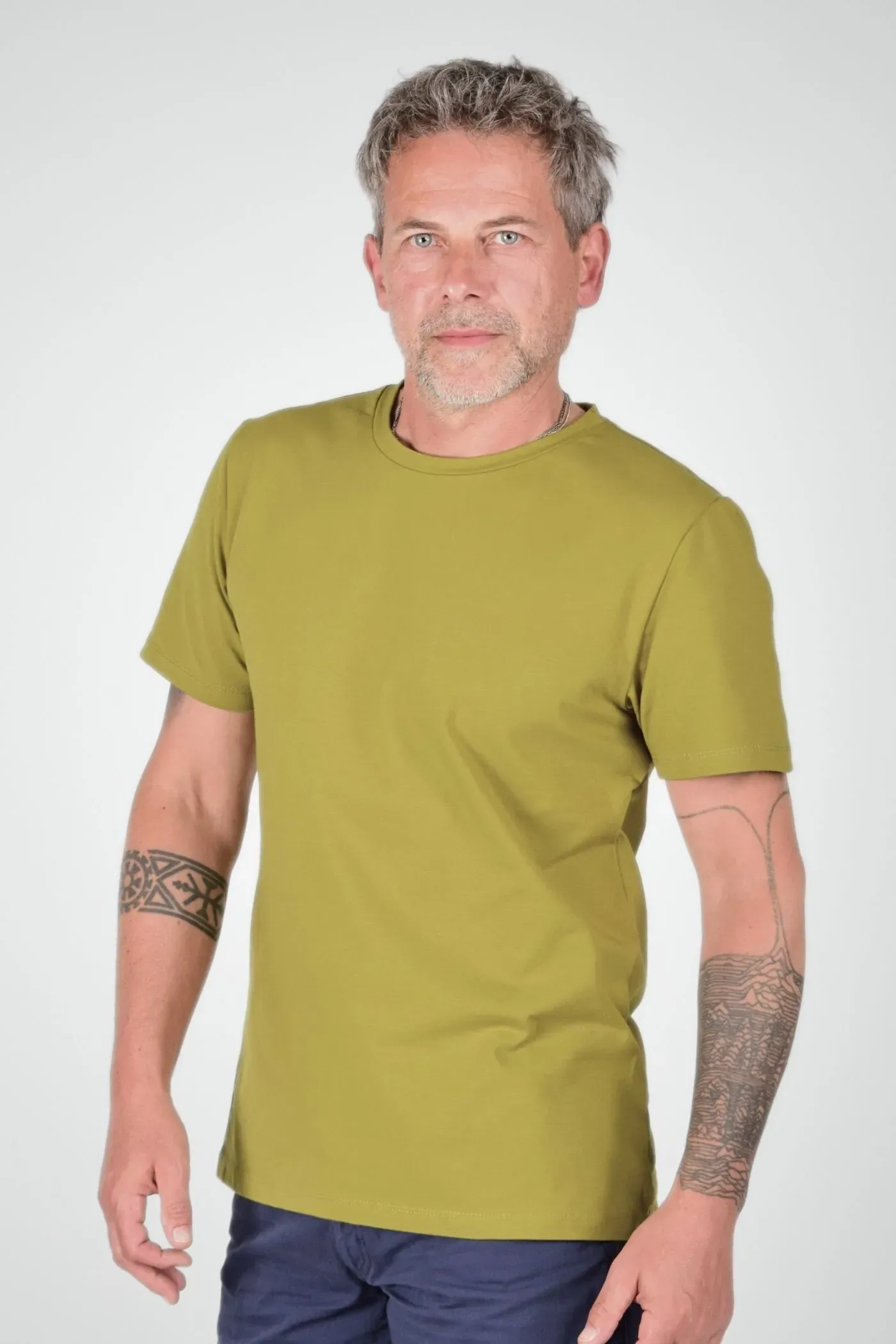 Nachhaltiges T-Shirt für Herren - Baumwolle (Bio) in Gelbgrün