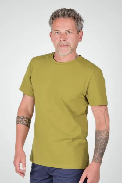 Nachhaltiges T-Shirt für Herren - Baumwolle (Bio) in Gelbgrün