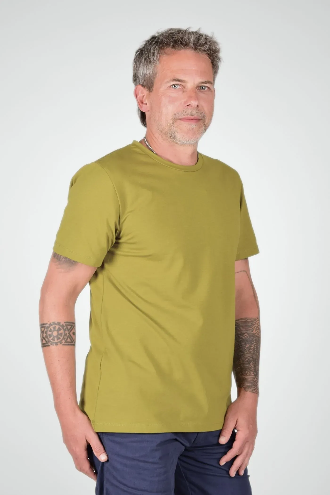 Nachhaltiges T-Shirt für Herren - Baumwolle (Bio) in Gelbgrün