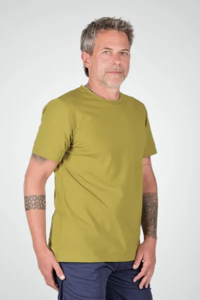 Nachhaltiges T-Shirt für Herren - Baumwolle (Bio) in Gelbgrün