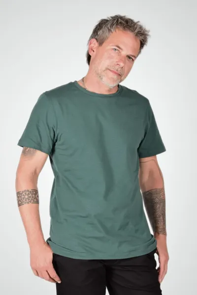 Nachhaltiges T-Shirt für Herren - Baumwolle (Bio) in gewaschenem Grün