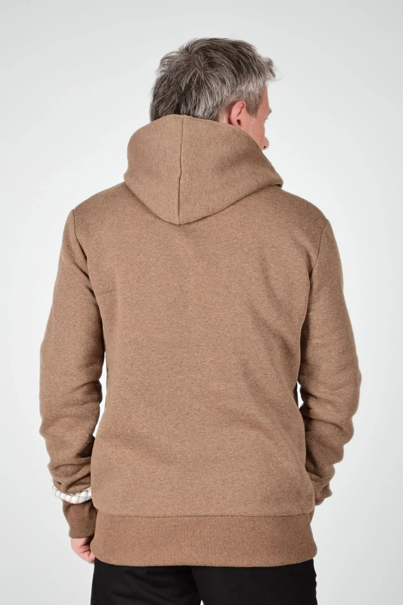 Fairer Hoodie für Herren aus Baumwolle in Braun meliert - Potatoes