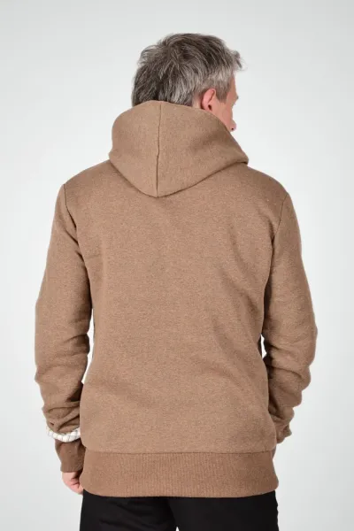 Fairer Hoodie für Herren aus Baumwolle in Braun meliert - Potatoes
