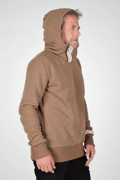 Fairer Hoodie für Herren aus Baumwolle in Braun meliert - Potatoes