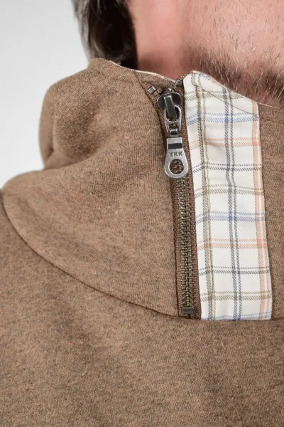 Fairer Hoodie für Herren aus Baumwolle in Braun meliert - Potatoes