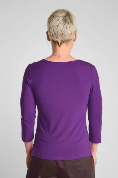Viskose Shirt 3/4-Arm für Damen in Violett - fair produziert