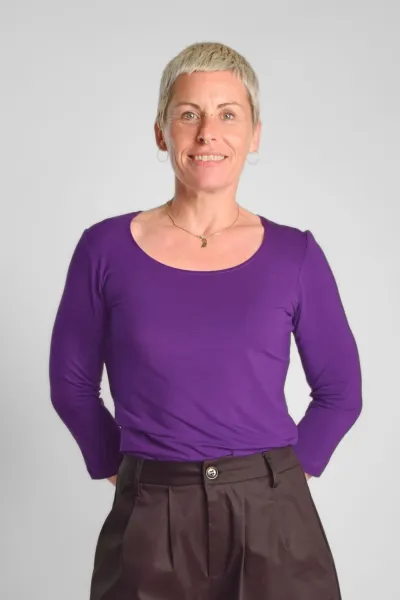 Viskose Shirt 3/4-Arm für Damen in Violett - fair produziert